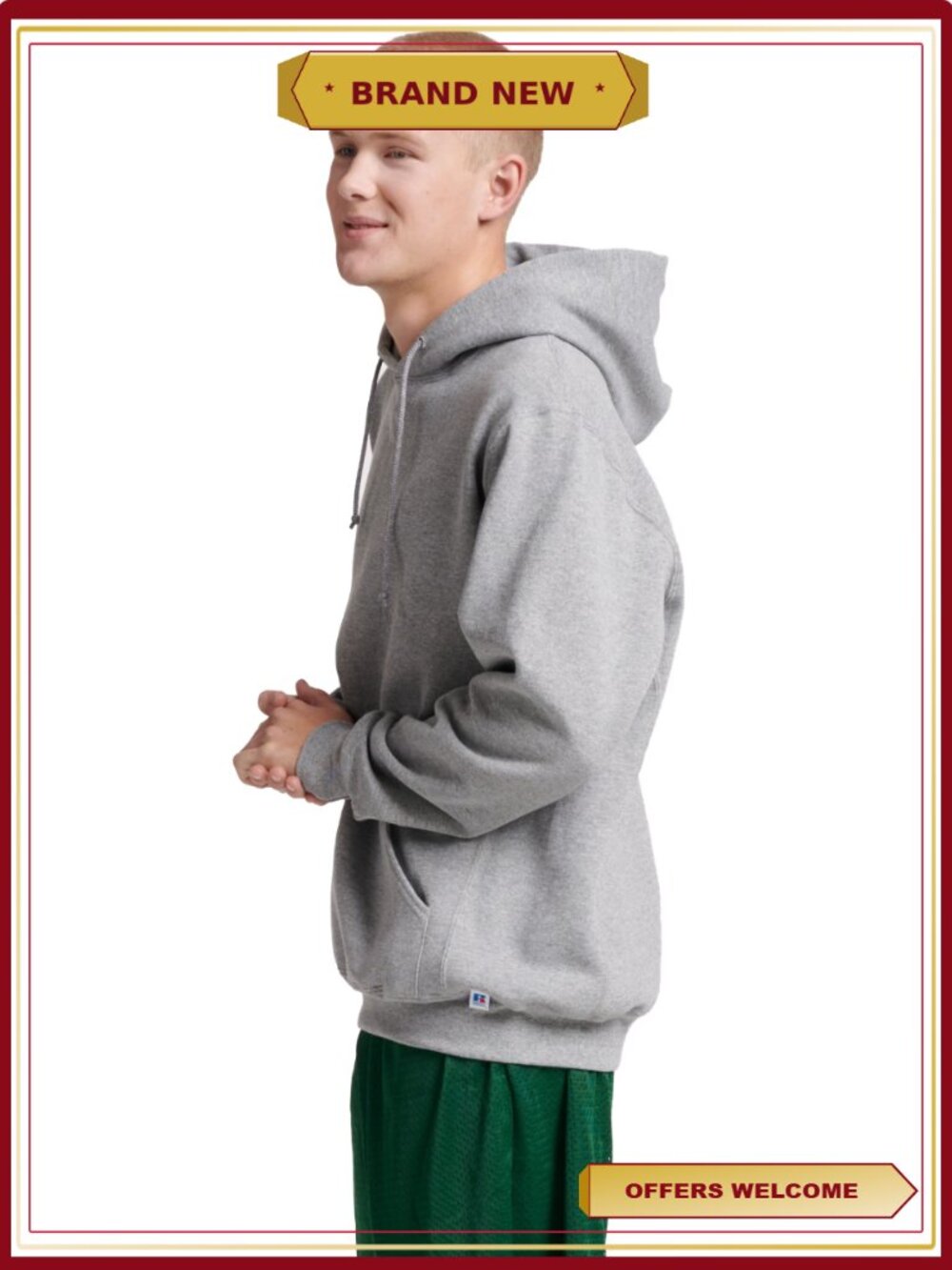 Men's Fleece Hoodie - Dri-Power Moisture Wicking, Mid-Weight Pullover Sweatshirt - Picture 3 of 8